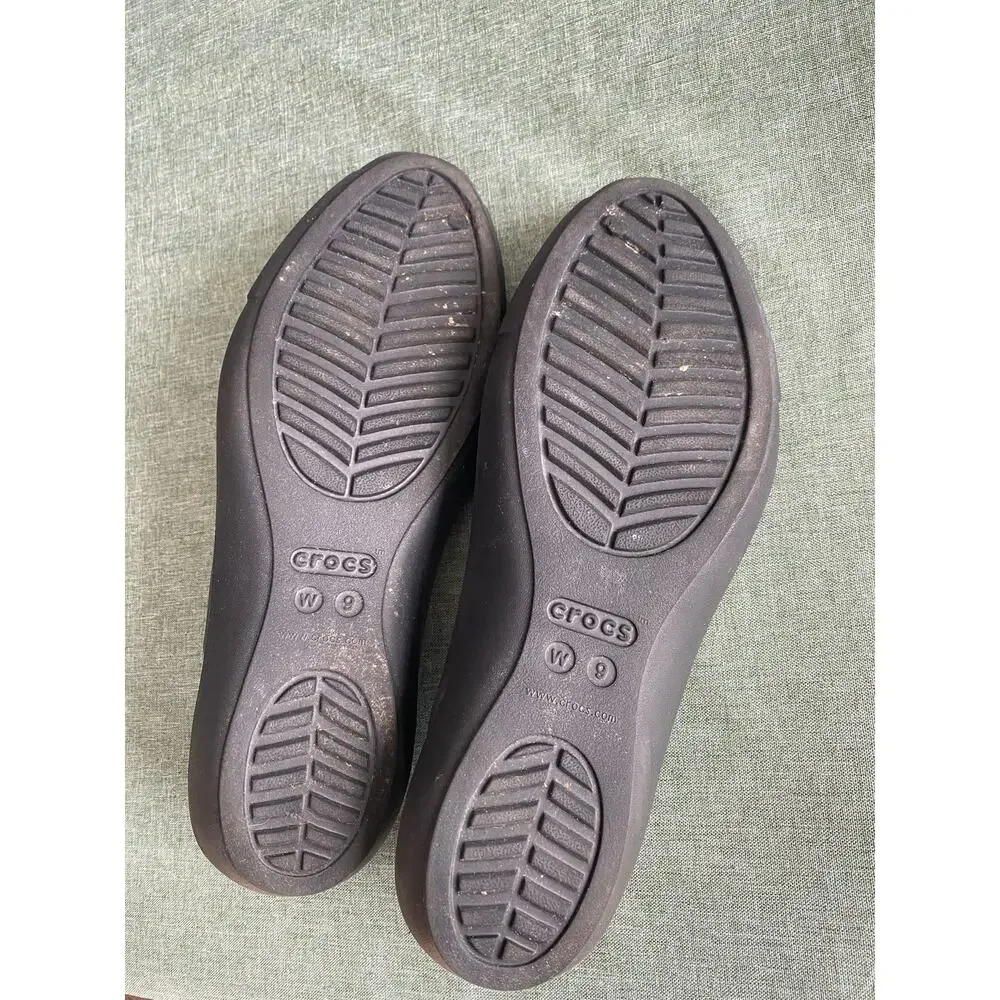 Women’s Crocs Black Ballet Flats – Size 9 – Iconic Comfort Slip-Ons - Picture 3 of 5